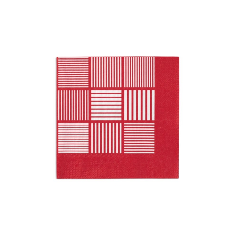 Serwetki ND, 20 szt.., czerwone/białe,  40x40 cm