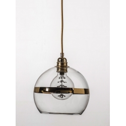 Lampa wisząca Rowan - przeźroczysta ze złotym paskiem, Ø22cm