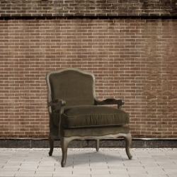 Fotel dębowy - aksamit DB001325