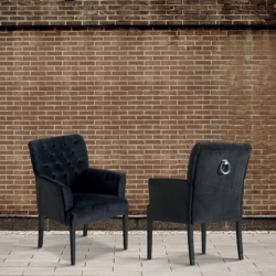 Fotel czarny - aksamit DB002565