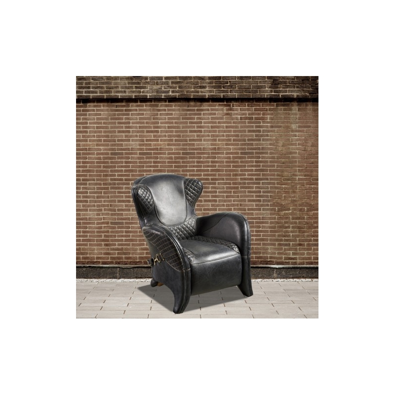 Fotel czarna skóra DB004017