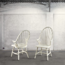 Krzesło bukowe z podłokietnikami - białe DB004042