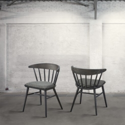 Krzesło bukowe, czarne - tapicerowane DB004047