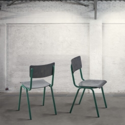 Krzesło metal/buk - zielono-czarne DB004060