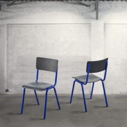 Krzesło metal/buk - niebiesko-czarne DB004061