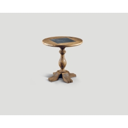 Stół okrągły z drewniano - marmurowym blatem DB004191