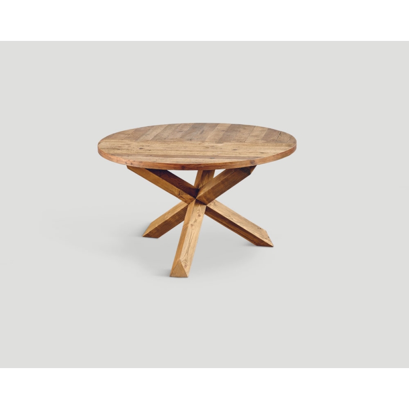 Stół z drewna z recyklingu - puzzle design DB004134