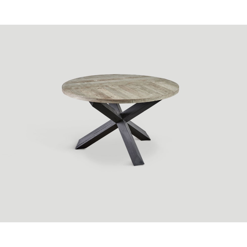 Stół z drewna z recyklingu - puzzle design DB004133