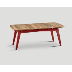 Stół z drewna z recyklingu - prostokątny blat DB004125