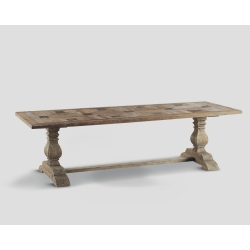 Stół z drewna z recyklingu - prostokątny blat ze wstawkami z drewna DB002920