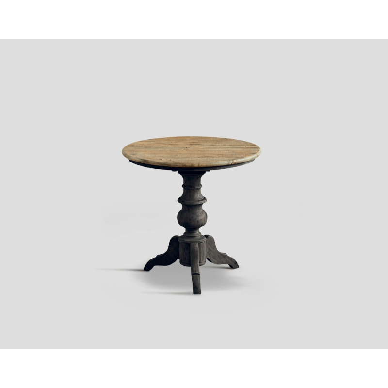 Stół z drewna z recyklingu - okrągły blat DB002881
