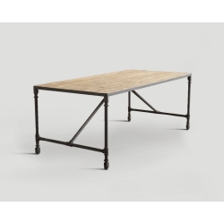 Stół prostokątny - blat z drewna z recyklingu DB001721