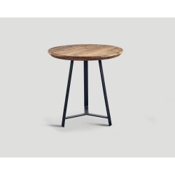 Stół okrągły, okazjonalny - blat z drewna z recyklingu DB004553