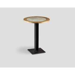 Stół barowy, okrągły - drewniany blat z betonową wstawką DB004230