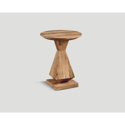 Okrągły stolik okazjonalny z drewna z recyklingu w kolorze naturalnym DB004436