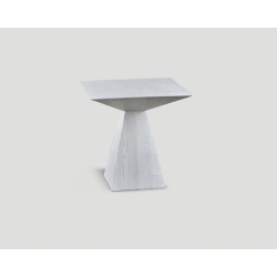 Kwadratowy stolik okazjonalny z drewna z recyklingu - biały DB004433