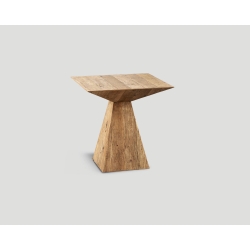 Kwadratowy stolik okazjonalny z drewna z recyklingu w kolorze naturalnym DB004431