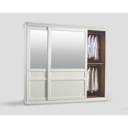 Dwudrzwowa szafa z przesuwnymi drzwiami - biała DB004655