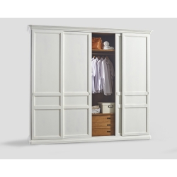 Czterodrzwowa szafa z przesuwnymi drzwiami - biała DB004654