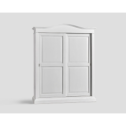 Dwudrzwowa szafa z przesuwnymi drzwiami - biała DB004570