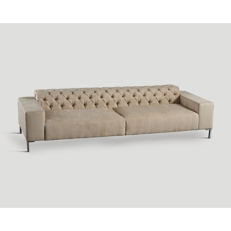 Sofa czteroosobowa, pikowana - beżowa DB004820