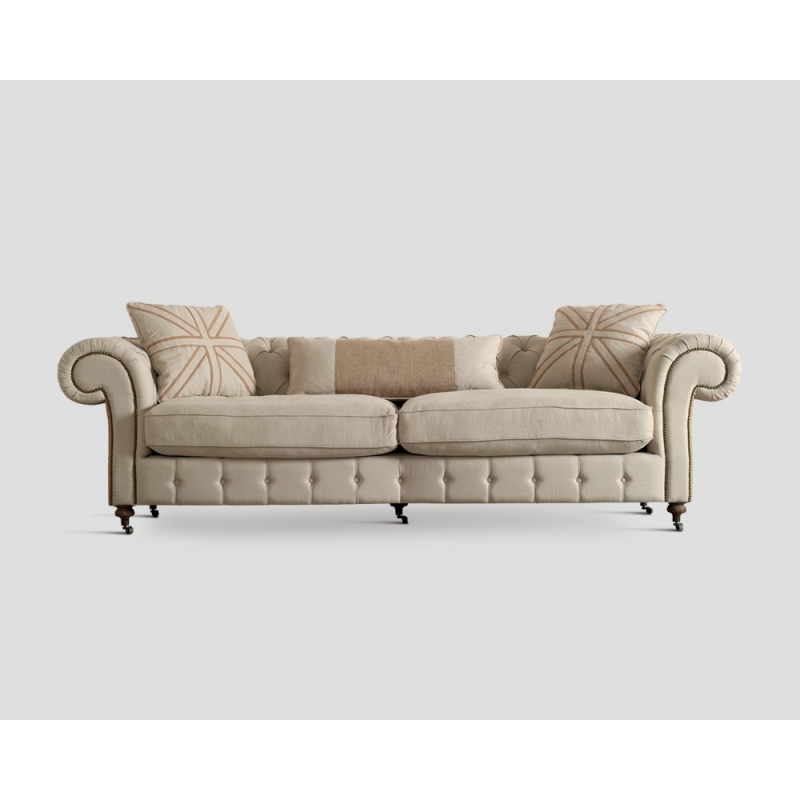 Sofa czteroosobowa - pikowana, ecru DB002598