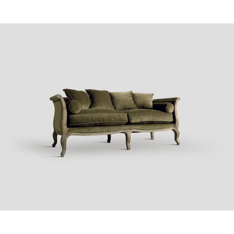 Sofa trzyosobowa - dębowa , opalizująca oliwa DB001327