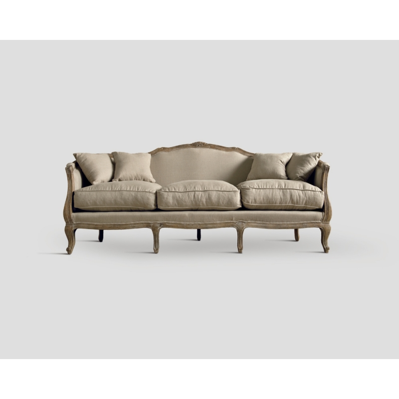 Sofa trzyosobowa - dębowa, ecru DB001254