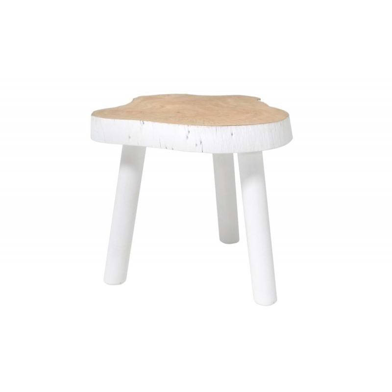 Stolik w kształcie pnia drewna biały