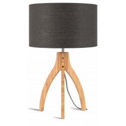 Lampa stołowa ANNAPURNA trójnożna 30cm/abażur 32x20cm, lniany ciemnoszary
