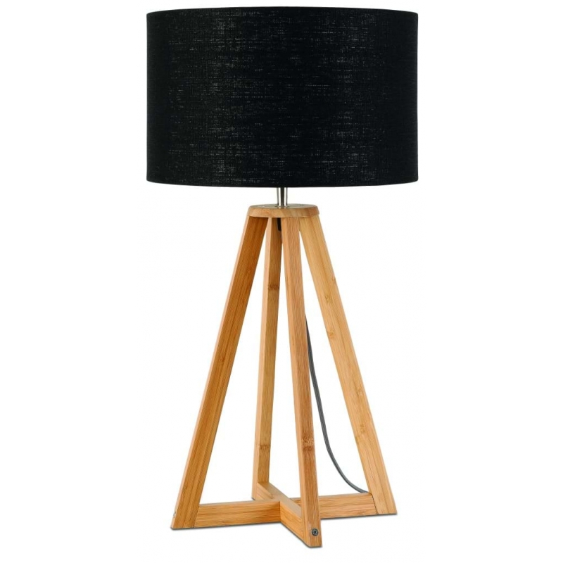 Lampa stołowa EVEREST 4-nożna 34cm/ abażur 32x20cm, lniany czarny
