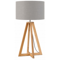 Lampa stołowa EVEREST 4-nożna 34cm/ abażur 32x20cm, lniany jasnoszary