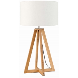 Lampa stołowa EVEREST 4-nożna 34cm/ abażur 32x20cm, lniany biały