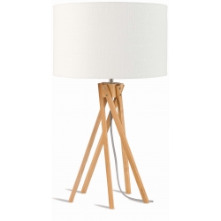 Lampa stołowa KILIMANJARO 5-nożna 34cm/ abażur 32x20cm, lniany biały