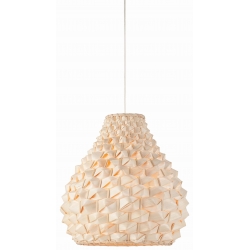 Lampa wisząca SAGANO bambus 50x32cm/abażur kropla, biały/naturalny