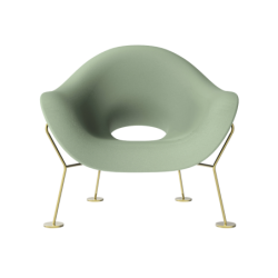 Fotel Pupa zielono-mosiężny