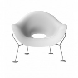 Fotel Pupa biało-chromowany