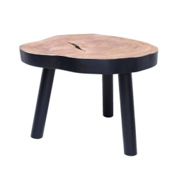 Stolik w kształcie pnia drewna L czarny